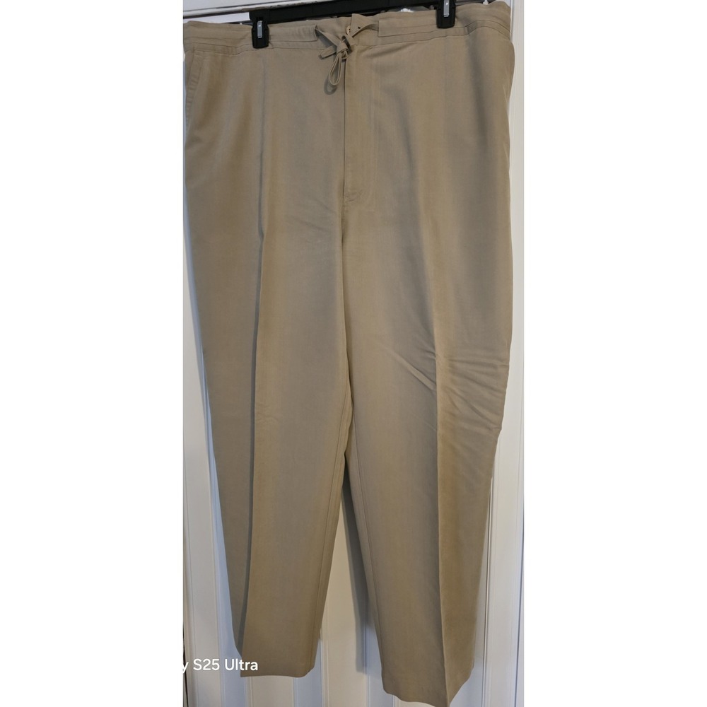 Cubavera mens Big and Tall Blend Tan Rayon‎ Blend Dress Pants 3X 46x31 pre-owned